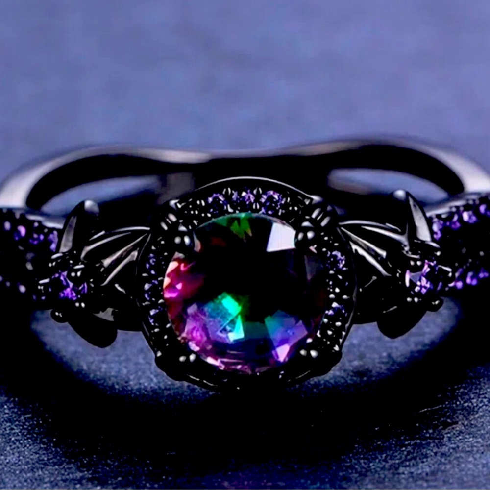 Fashionable Black Zirconium Ring